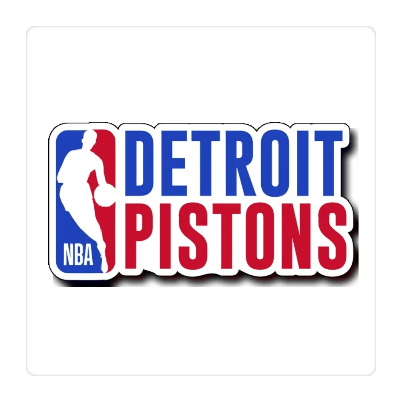 Detroit Pistons Full Color Vinyl Sticker - Custom Size
