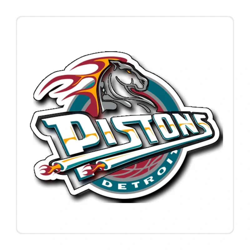 Detroit Pistons Full Color Vinyl Sticker - Custom Size