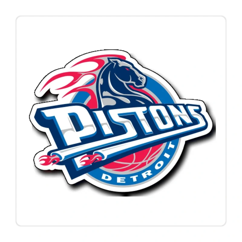 Detroit Pistons Full Color Vinyl Sticker - Custom Size