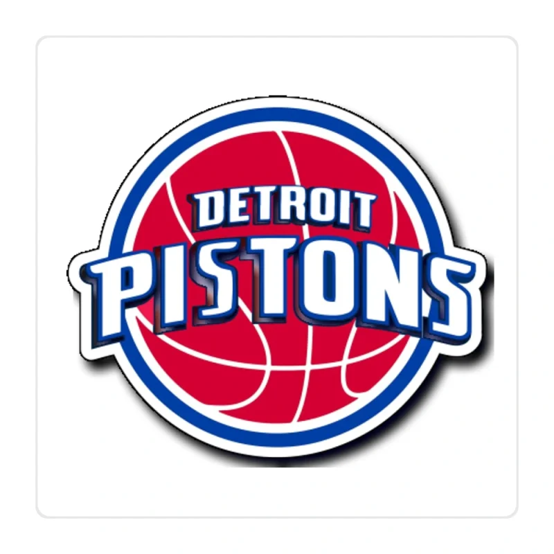 Detroit Pistons Full Color Vinyl Sticker - Custom Size