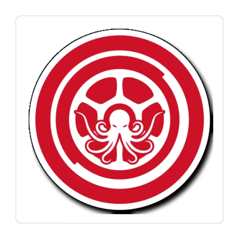 Detroit Red Wings - Circle With Octopus - Full Color Vinyl Sticker - Custom Size