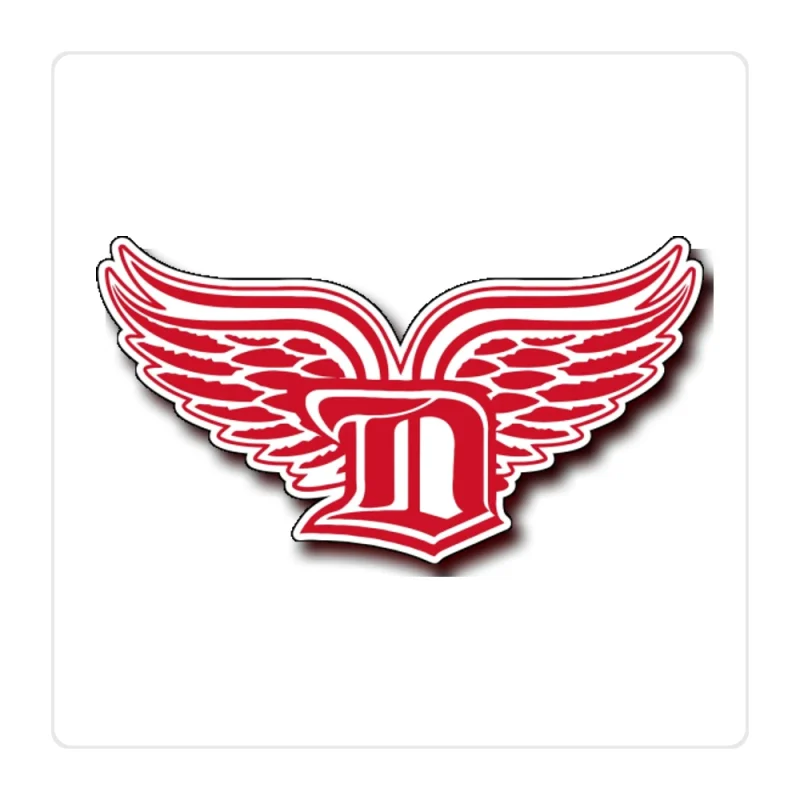 Detroit Red Wings - D With Wings - Full Color Vinyl Sticker - Custom Size