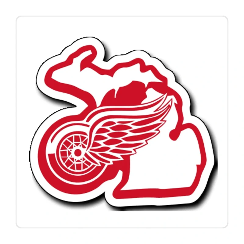 Detroit Red Wings - State - Full Color Vinyl Sticker - Custom Size