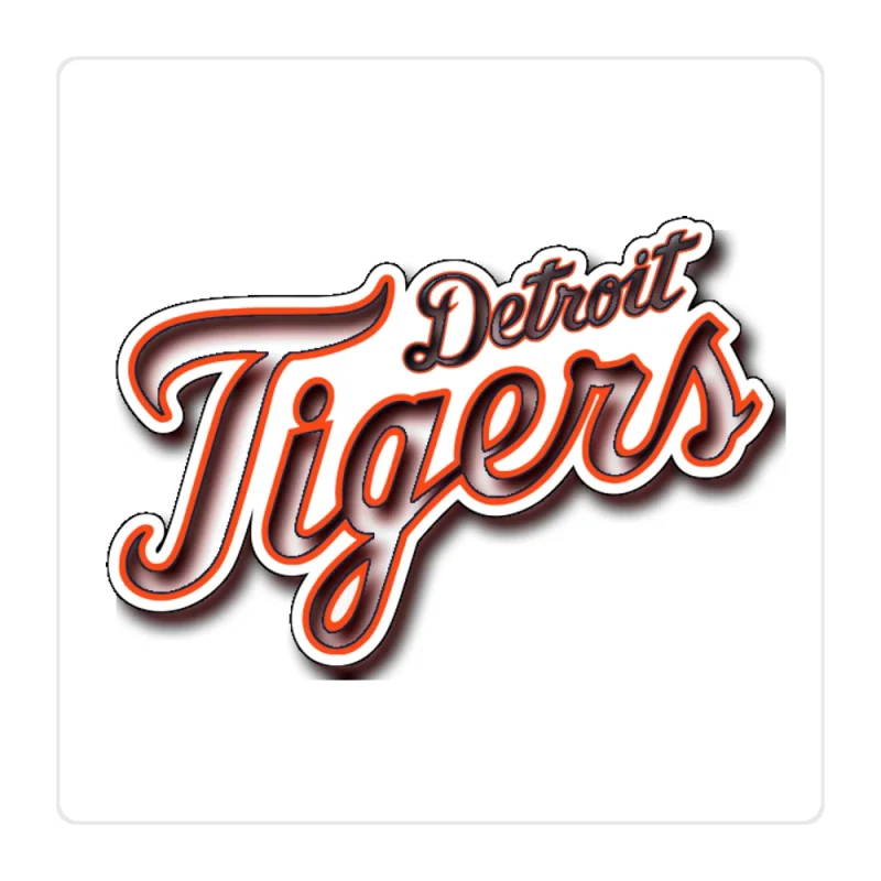 Detroit Tigers - Name - Full Color Vinyl Sticker - Custom Size
