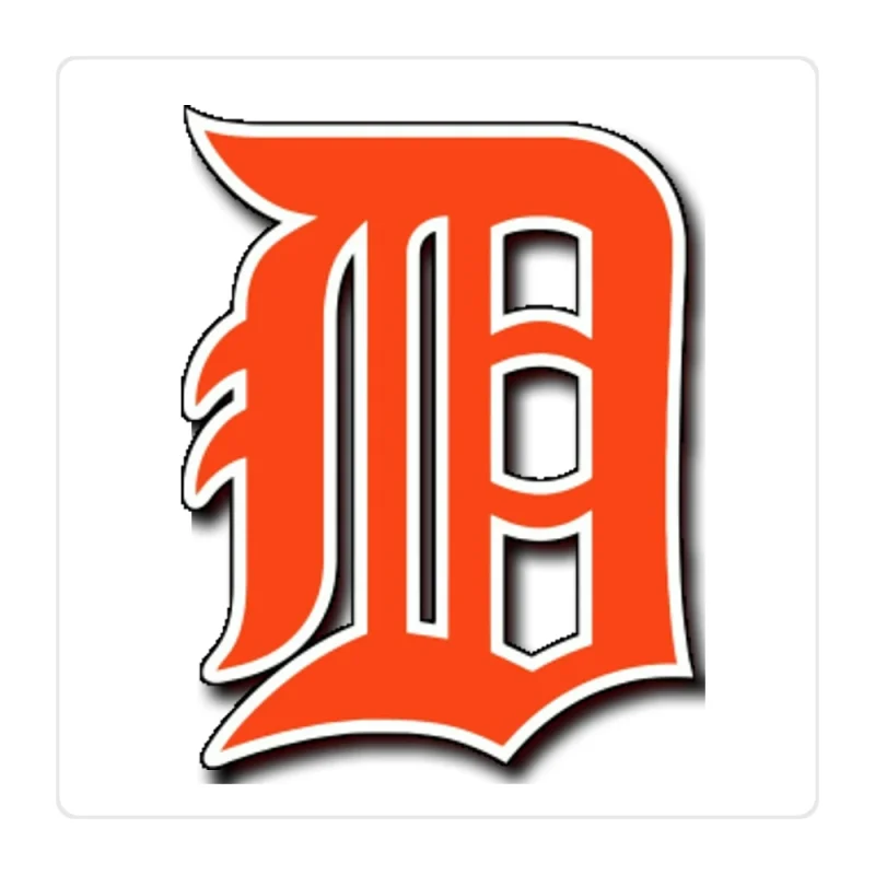 Detroit Tigers - Orange D - Full Color Vinyl Sticker - Custom Size