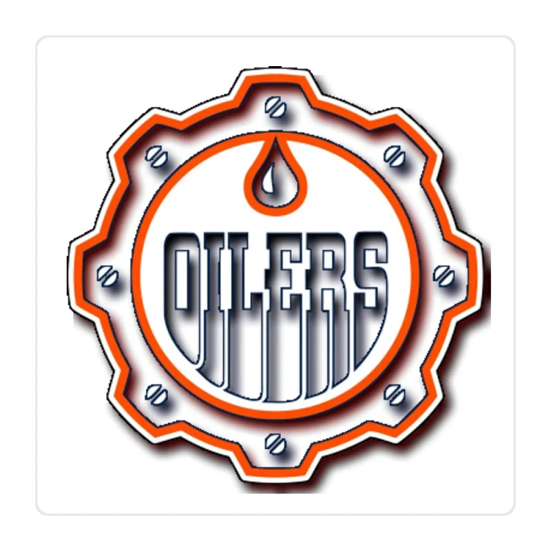 Edmonton Oilers - Cap With Oilers - Full Color Vinyl Sticker - Custom Size