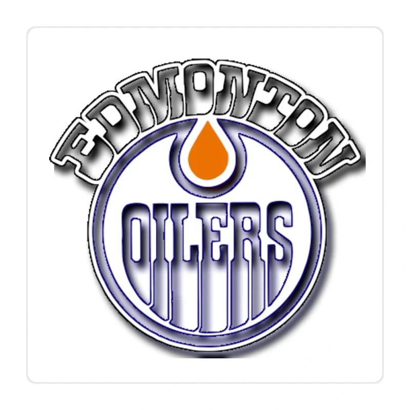 Edmonton Oilers - Circle With Name - Full Color Vinyl Sticker - Custom Size