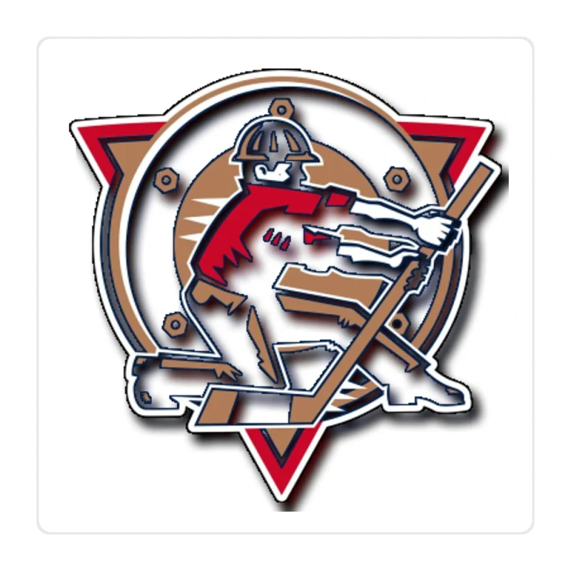 Edmonton Oilers - Guy With Hockey Stick - Full Color Vinyl Sticker - Custom Size