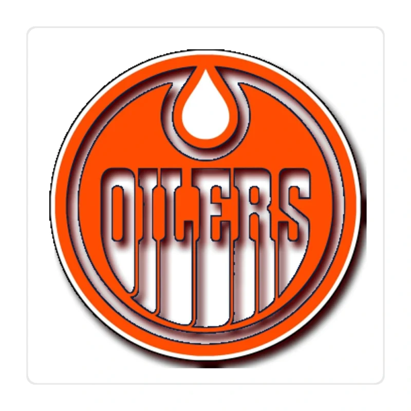 Edmonton Oilers- Orange Circle With Oilers - Full Color Vinyl Sticker - Custom Size