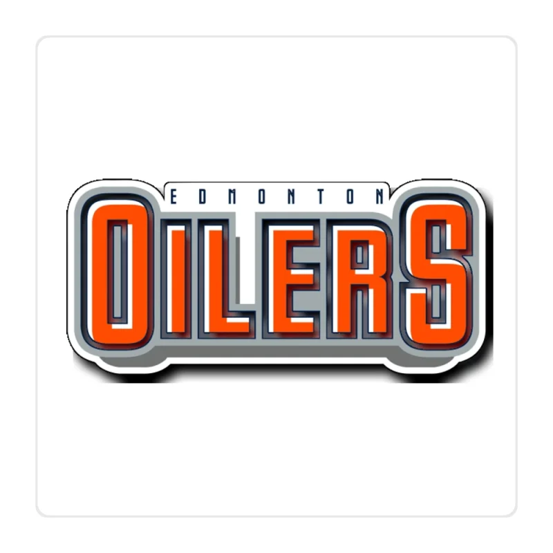 Edmonton Oilers - Orange Name - Full Color Vinyl Sticker - Custom Size