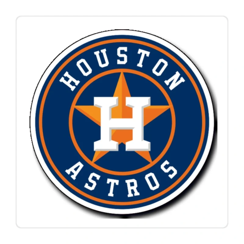 Houston Astros - Blue Circle With Name - Full Color Vinyl Sticker - Custom Size