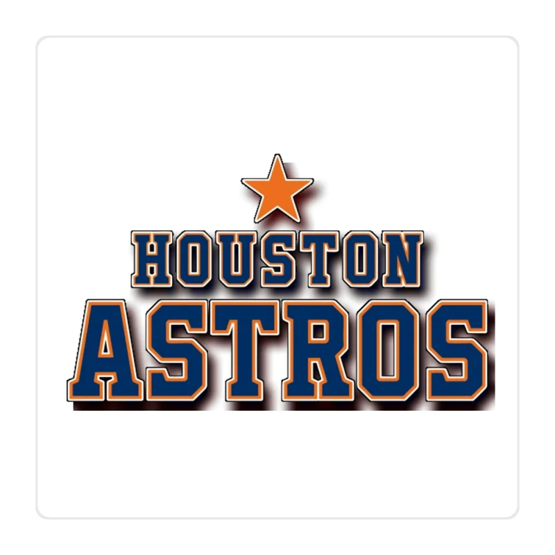 Houston Astros - Name With Star On Top - Full Color Vinyl Sticker - Custom Size