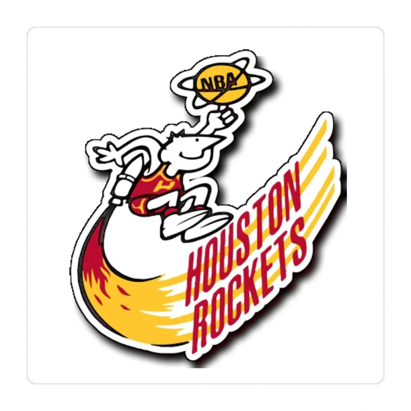Houston Rockets Full Color Vinyl Sticker - Custom Size