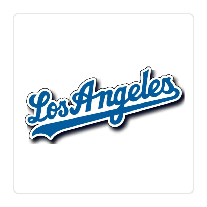 Los Angeles Dodgers - Cursive Los Angeles - Full Color Vinyl Sticker - Custom Size