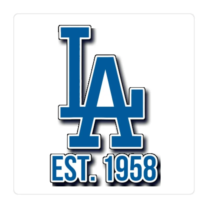 Los Angeles Dodgers - LA EST. 1958 - Full Color Vinyl Sticker - Custom Size
