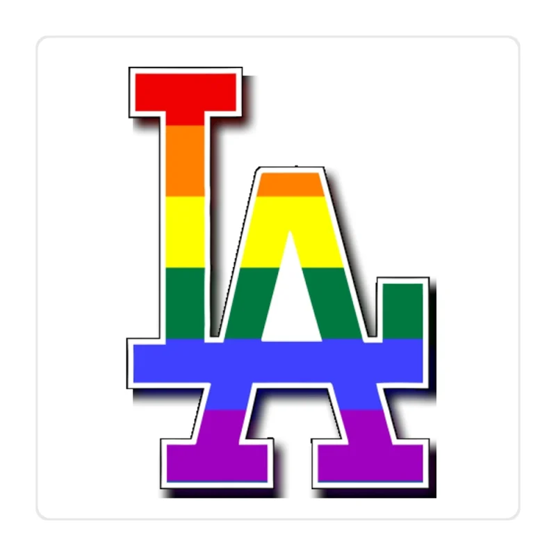 Los Angeles Dodgers - Rainbow LA - Full Color Vinyl Sticker - Custom Size