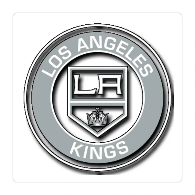 Los Angeles Kings - Circle With Name Full Color Vinyl Sticker - Custom Size