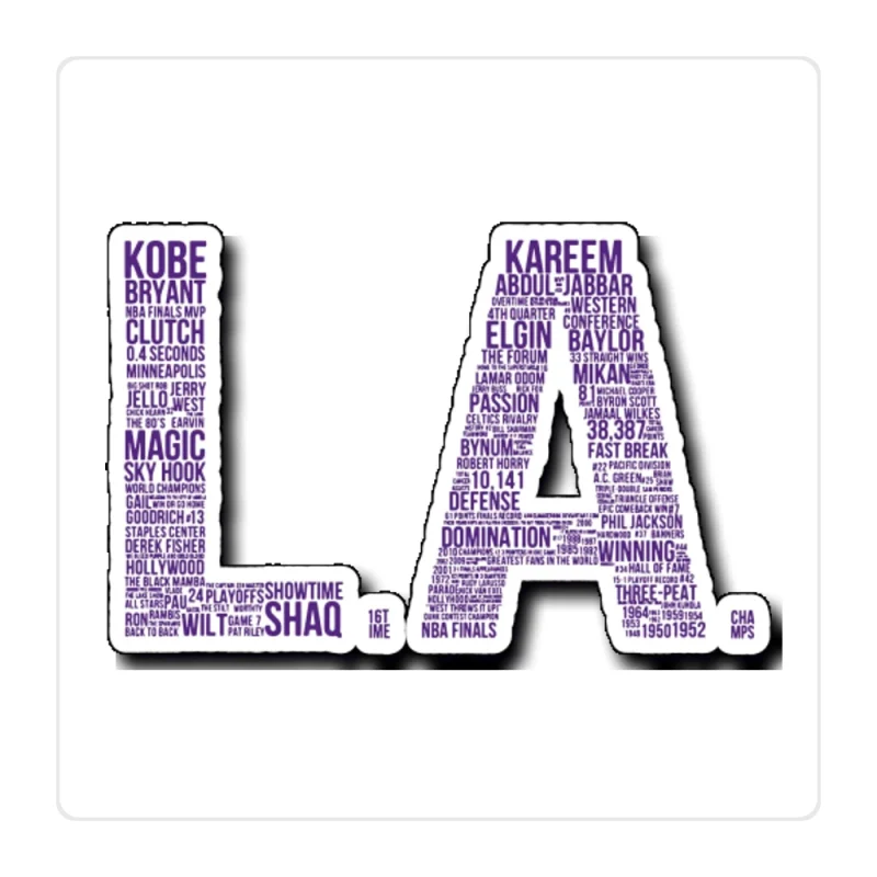 Los Angeles Lakers Full Color Vinyl Sticker - Custom Size