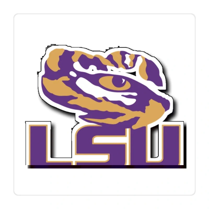 LSU Tigers - Logo 05 - Full Color Vinyl Sticker - Custom Size