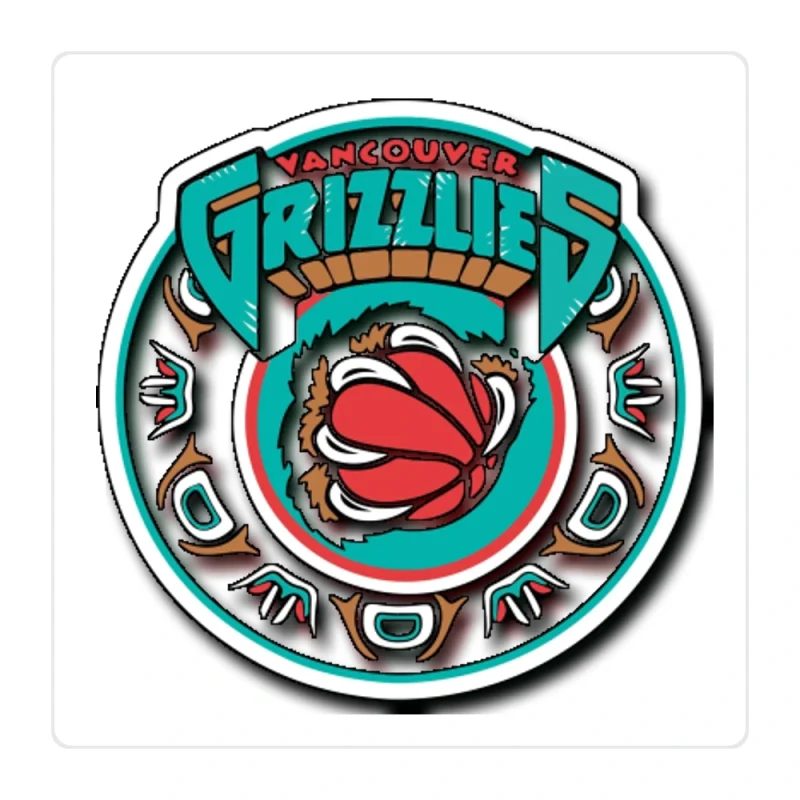 Memphis Grizzlies Full Color Vinyl Sticker - Custom Size