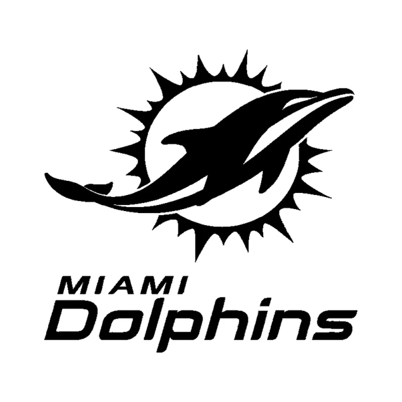 Miami Dolphins - Design 1 - Die Cut Vinyl Decal - Custom Size