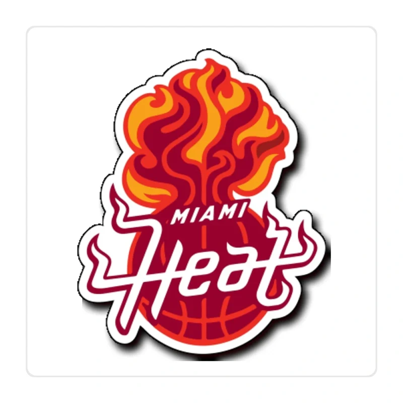 Miami Heat Full Color Vinyl Sticker - Custom Size