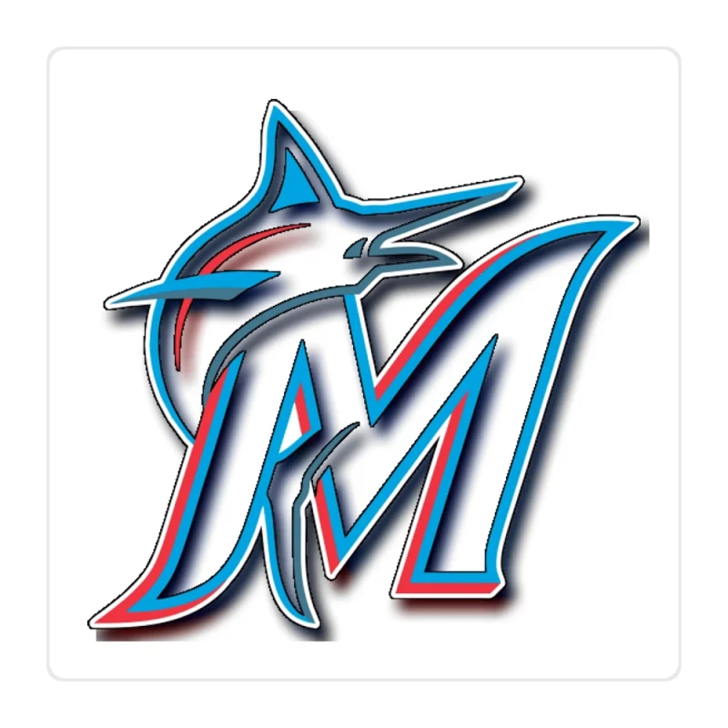 Miami Marlins - Black M - Full Color Vinyl Sticker - Custom Size