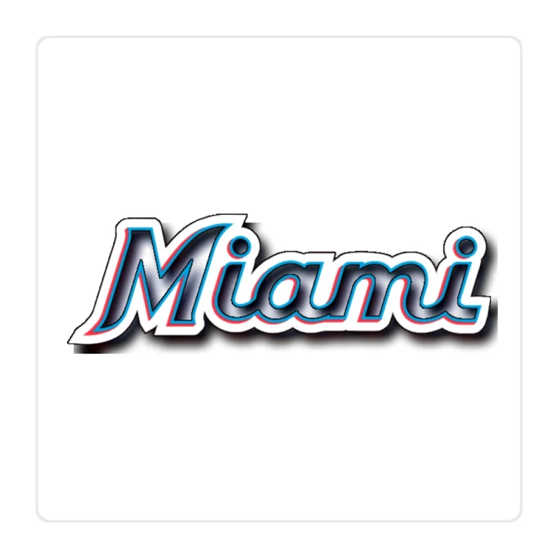 Miami Marlins - Black Miami - Full Color Vinyl Sticker - Custom Size