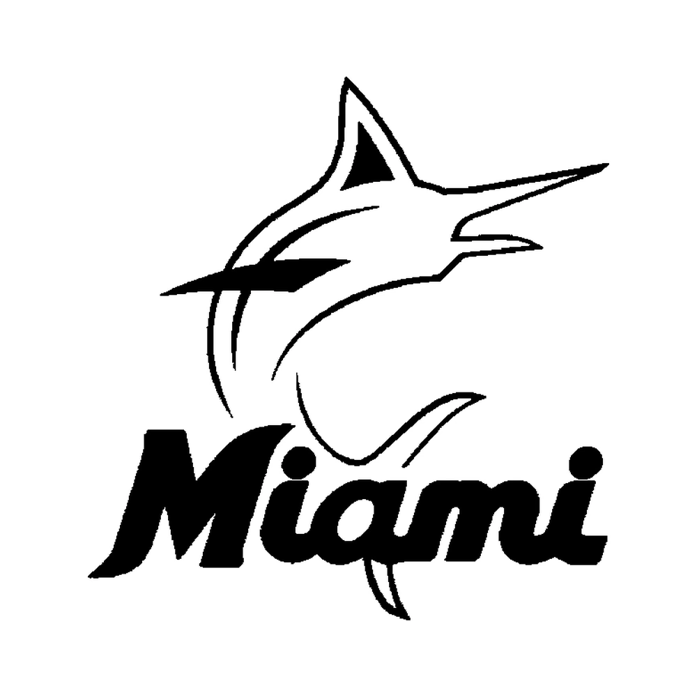 Miami Marlins - Design 1 - Die Cut Vinyl Decal - Custom Size