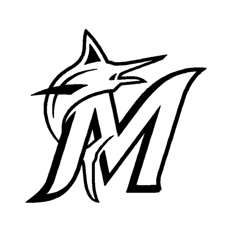 Miami Marlins - Design 2 - Die Cut Vinyl Decal - Custom Size
