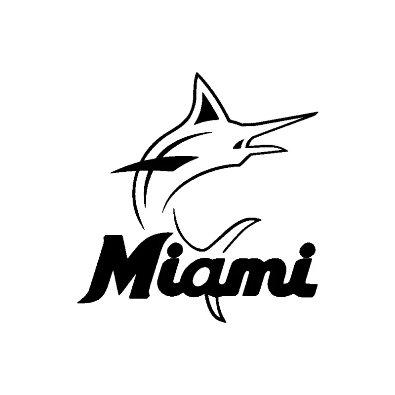 Miami Marlins - Image 1 - Design 1 - Die Cut Vinyl Decal - Custom Size