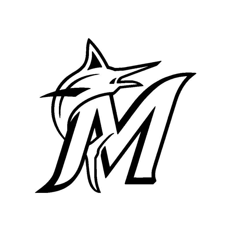 Miami Marlins - Image 1 - Design 2 - Die Cut Vinyl Decal - Custom Size