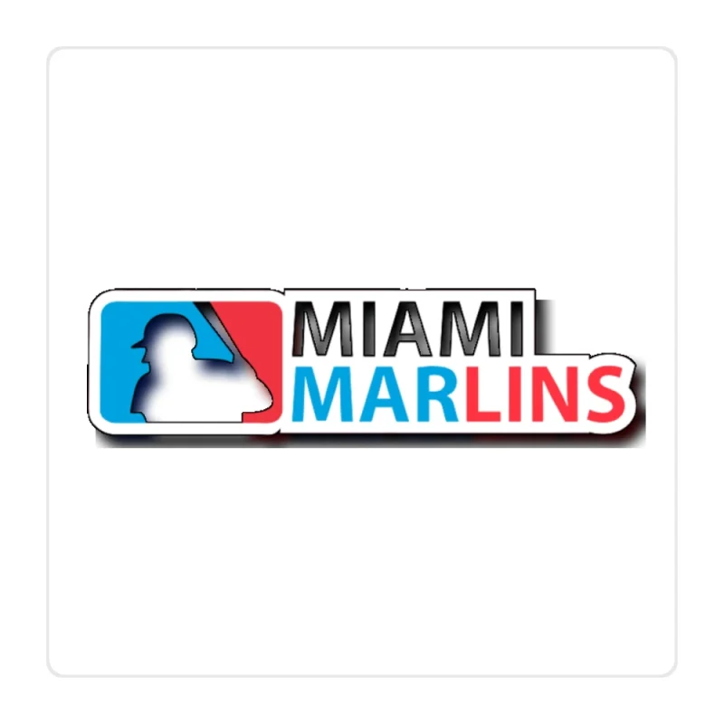 Miami Marlins - MLB Logo - Full Color Vinyl Sticker - Custom Size