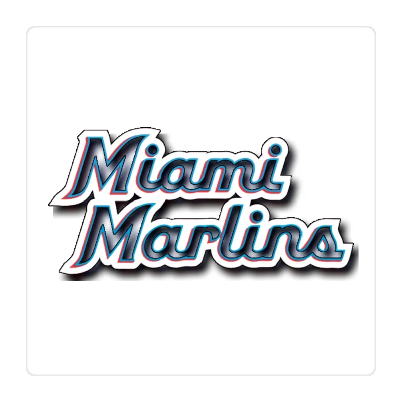 Miami Marlins - Name - Full Color Vinyl Sticker - Custom Size