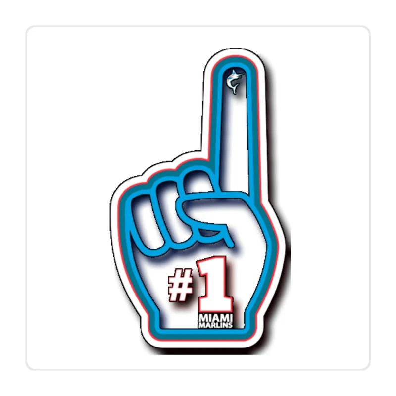 Miami Marlins - Number #1 - Full Color Vinyl Sticker - Custom Size