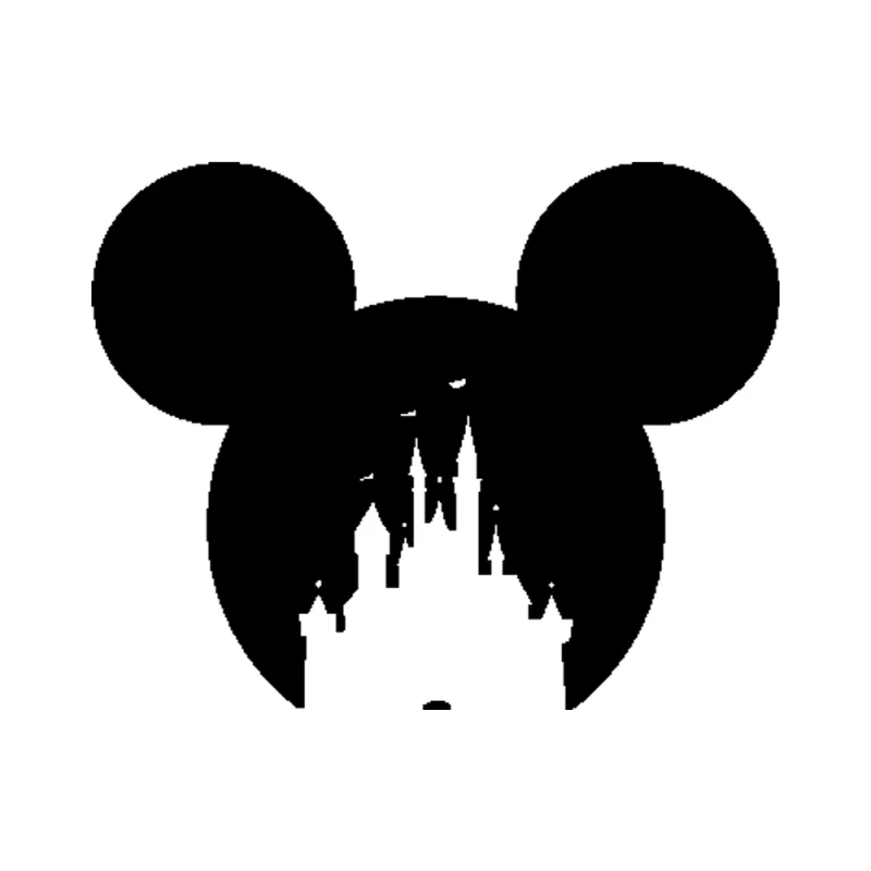 Mickey Mouse Head with Castle Vinyl Decal - Custom Size