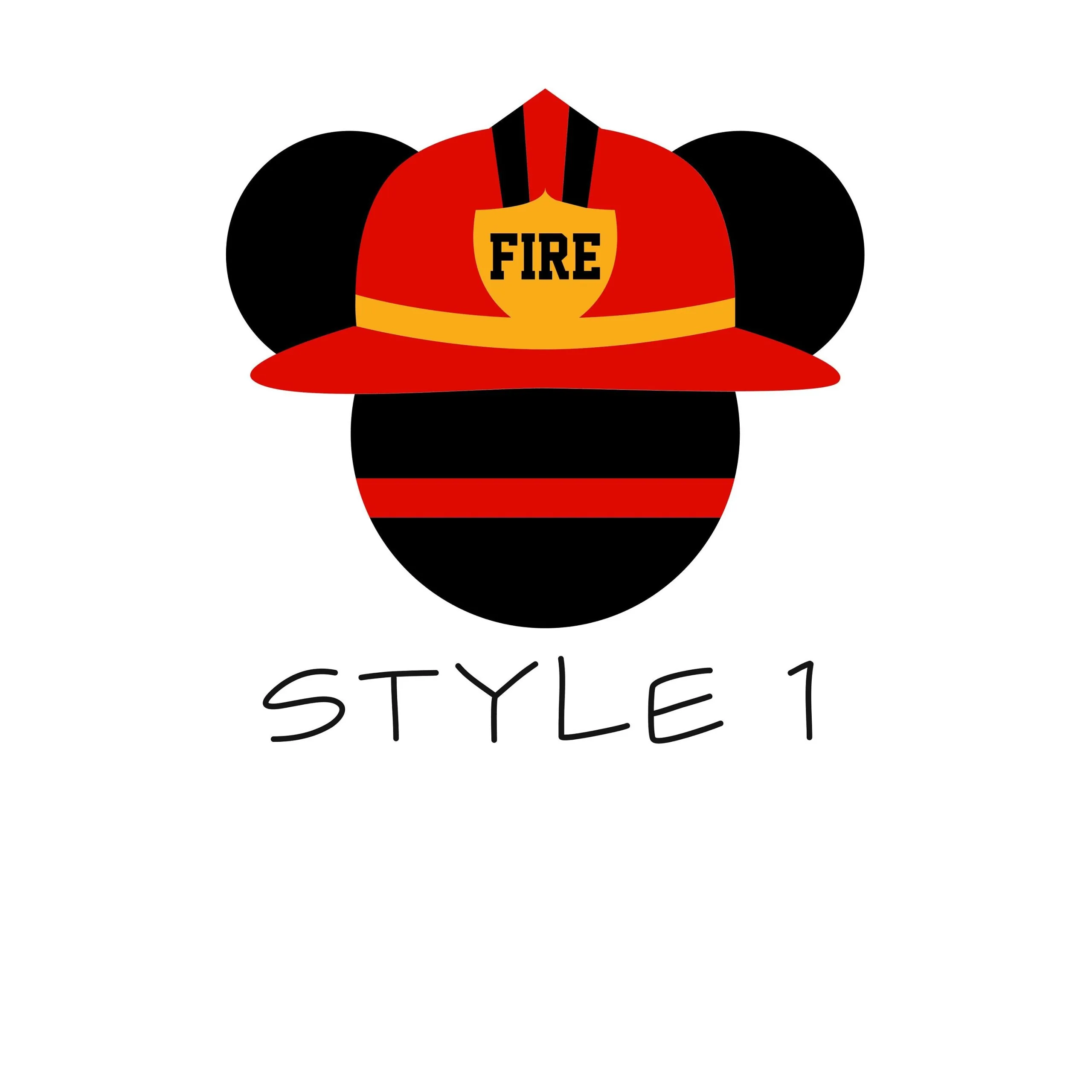 Mickey or Minnie Mouse Fire Fighter Vinyl Decal - Custom Size - Image 3
