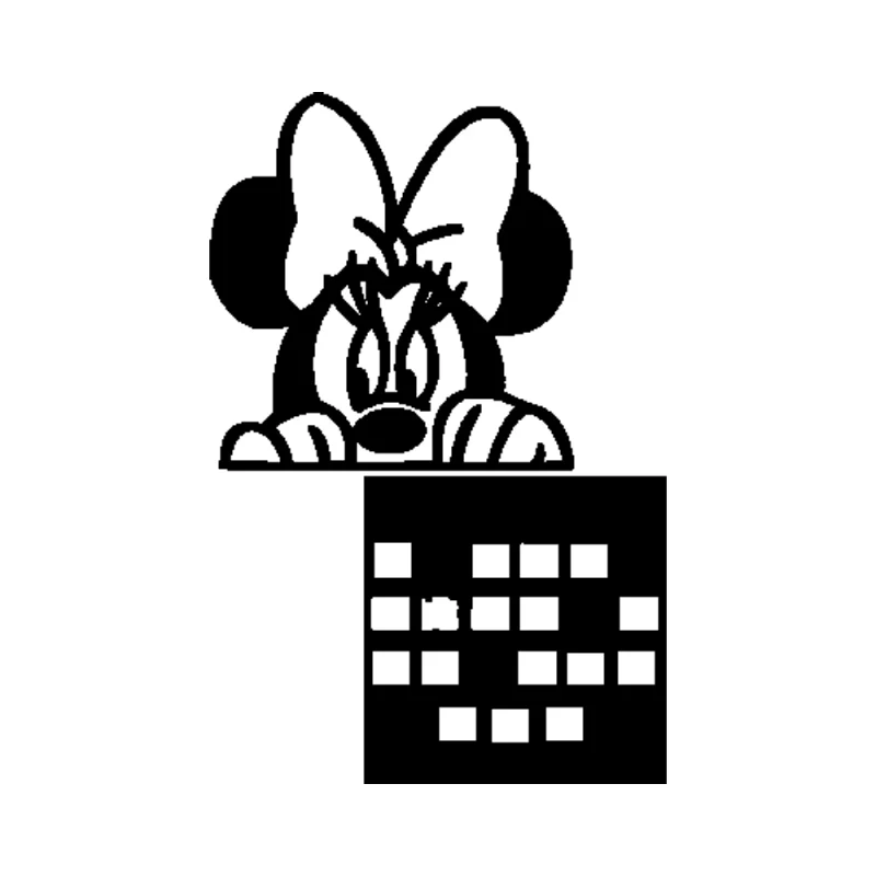 Mickey or Minnie Mouse Peeking Vinyl Decal - Custom Size