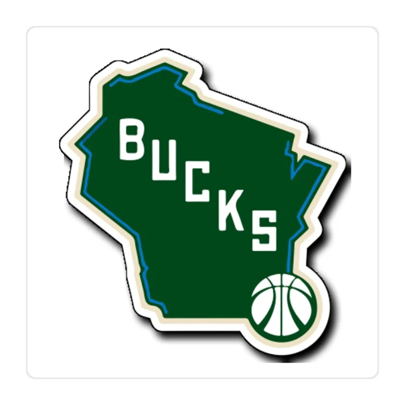 Milwaukee Bucks Full Color Vinyl Sticker - Custom Size