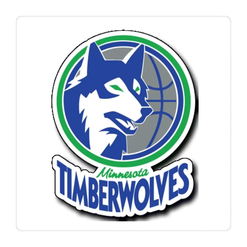 Minnesota Timberwolves Full Color Vinyl Sticker - Custom Size