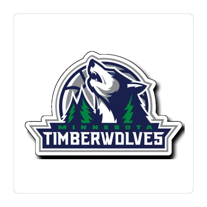 Minnesota Timberwolves Full Color Vinyl Sticker - Custom Size