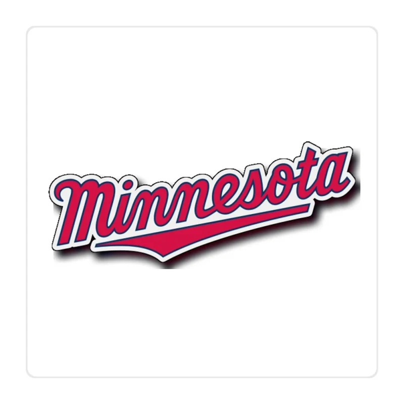 Minnesota Twins - Minnesota Cursive - Full Color Vinyl Sticker - Custom Size