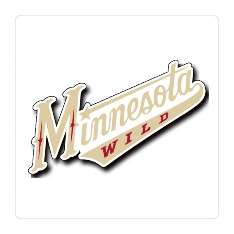 Minnesota Wild - Slanted Name - Full Color Vinyl Sticker - Custom Size