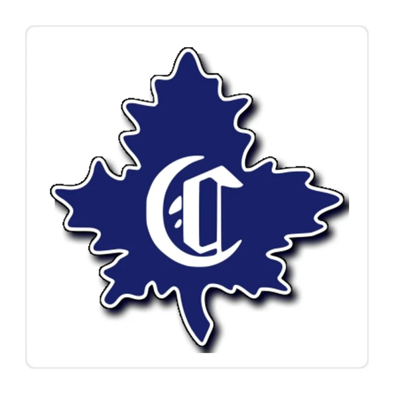 Montreal Canadiens - Blue Leaf With C - Full Color Vinyl Sticker - Custom Size
