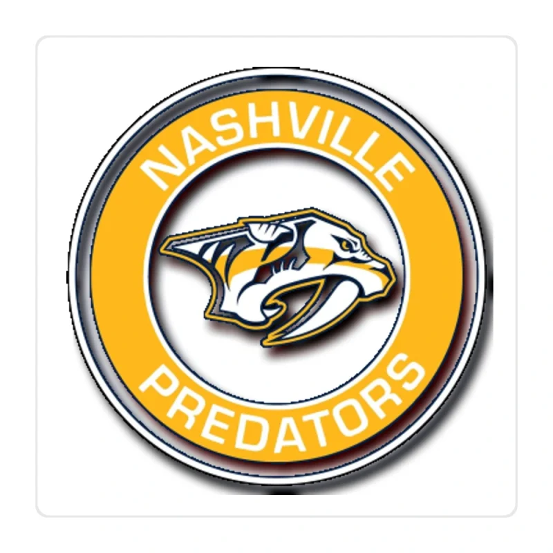 Nashville Predators - Circle With Name And Tiger - Full Color Vinyl Sticker - Custom Size