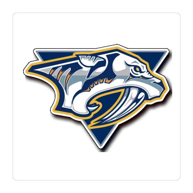Nashville Predators - Tiger Triangle - Full Color Vinyl Sticker - Custom Size