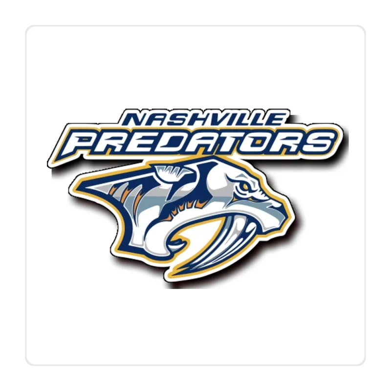 Nashville Predators - Tiger With Name Above - Full Color Vinyl Sticker - Custom Size