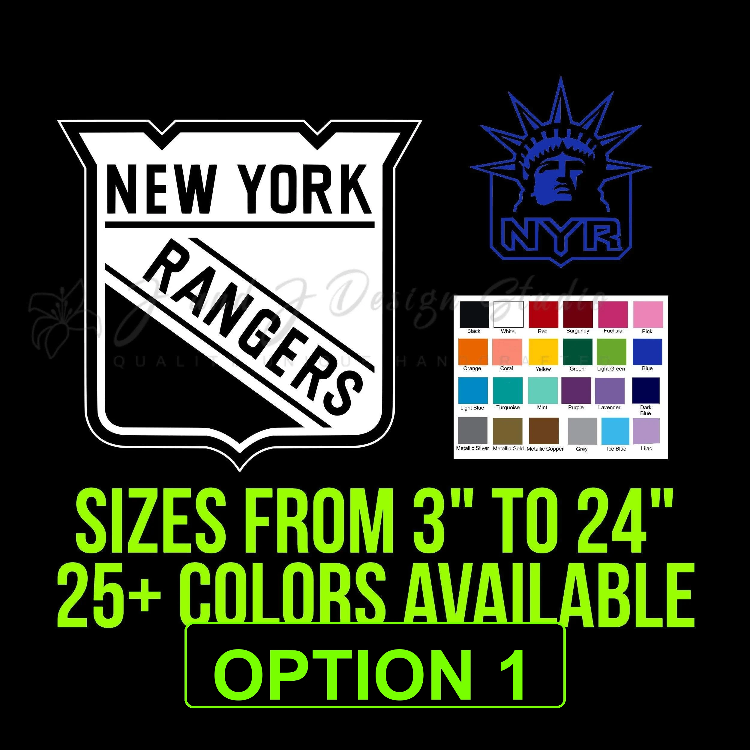 New York Rangers Vinyl Decal - Custom Size - Image 2