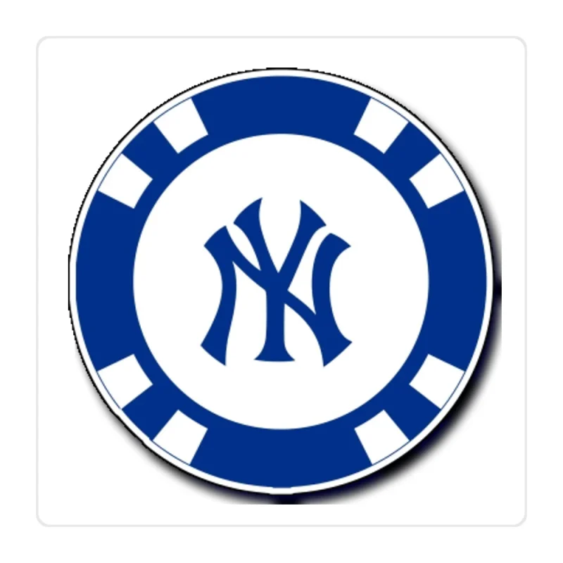New York Yankees - Poker Chip - Full Color Vinyl Sticker - Custom Size