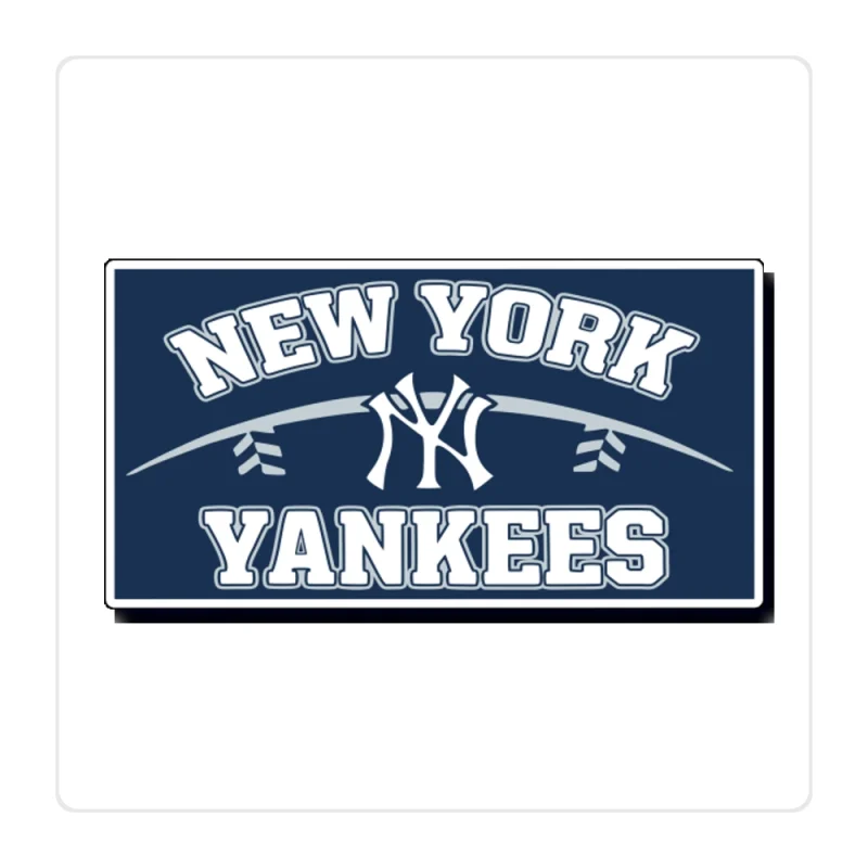 New York Yankees - Rectangle With Name - Full Color Vinyl Sticker - Custom Size